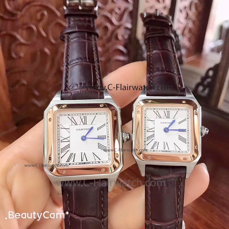 New Cartier Santos Dumont Watch Brown Leather Strap